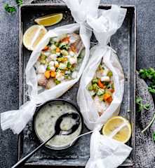 清蒸魚佐綜合蔬菜