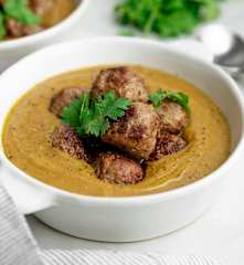 Crema de lentejas con albóndigas (Hiperproteica)