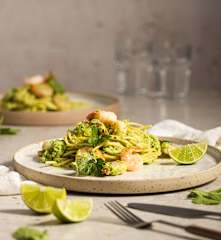 Makaron z krewetkami i porem (TM7)