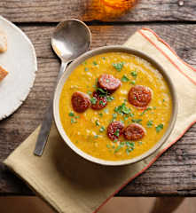 Butternut Squash, Courgette and Chorizo Soup