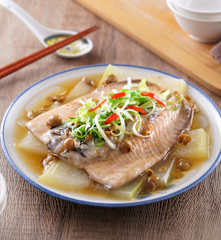 樹子蒸冬瓜虱目魚肚