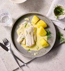 Kabeljau in Senfsauce für viele