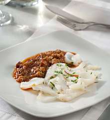 Steamed Cod with Vizcaina Sauce