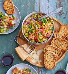 Mijoté de fèves à la pancetta et au parmesan