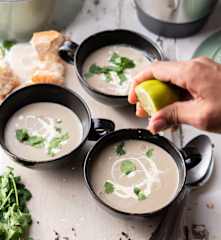 Zuppa cremosa di melanzane e miglio