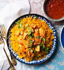 Lachs-Kabsa (كبسة سمك السلمون)