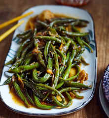 Haricots verts à l'ail et au gingembre