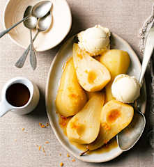 Pears in orange syrup