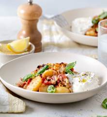 Ovenschotel met Venkelworst en Burrata