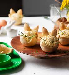 Egg Salad in Crispy Easter Nests