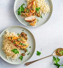 Poulet miel-citron vert et riz créole