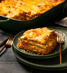 Lasagne with fresh spinach pasta