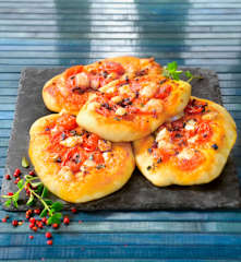 Mini pizzas au fromage de chèvre