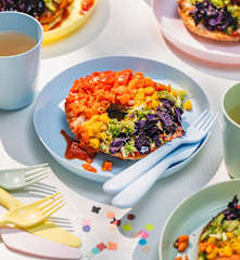Bagel-Regenbogen-Pizzen