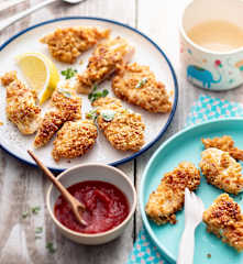 Babyfreundliche Hühner-Nuggets mit Quinoakruste und selbstgemachten Tomatenketchup