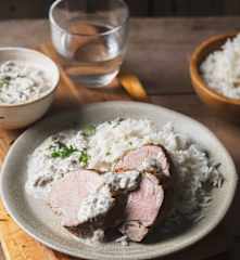 Lomo de cerdo al horno con arroz
