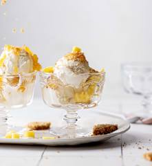 Pineapple and Coconut Ice Cream Sundae