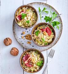 Crozotto au magret fumé et au fromage de brebis