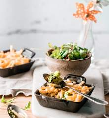 Macaroni et brocolis gratinés au cheddar