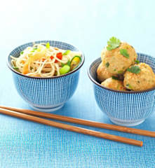 Oriental Pork Meatballs with Noodles