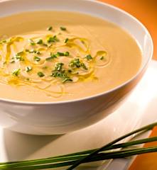 Crema de calabaza con queso azul
