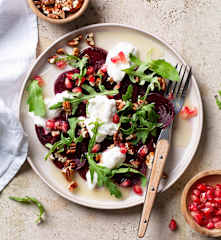 Beetroot carpaccio with burrata