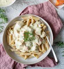 Sos koperkowy z łososiem