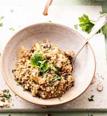 Buckwheat with Mushrooms and Gorgonzola