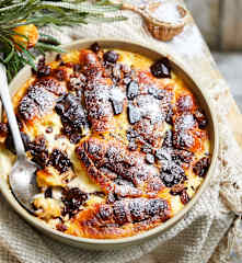 Mocha croissant pudding