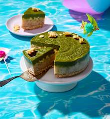 Matcha-Bananen-No-Bake-Torte