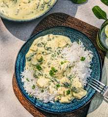 Cremiger Hähnchen-Spinat-Topf