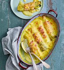 Poireaux au jambon, béchamel au curry