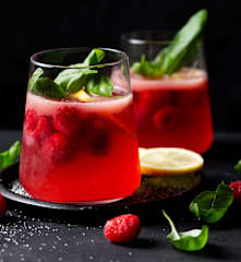 Raspberry and basil sangria
