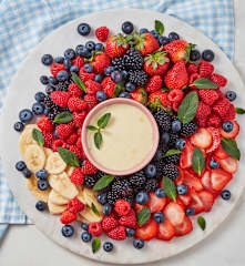 Sweet Berry Board with Romanoff Sauce