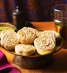 Maamoul cookies filled with dates, pistachios, and walnuts