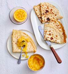 Crêpes à la compote d’abricots secs