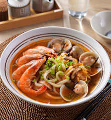 Seafood Kimchi Udon Soup