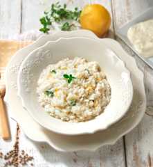 Risotto with lemon, thyme and feta