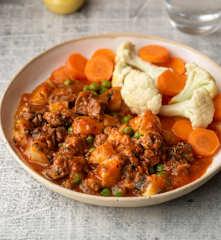 Minted Lamb Casserole with Steamed Vegetables