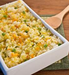 Arroz blanco con verduras