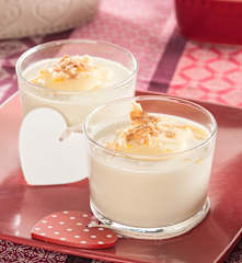 Crema suave de cebolla con sabayón de limón para dos