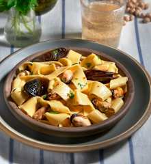 Pappardelle de garbanzos con mejillones (sin gluten)