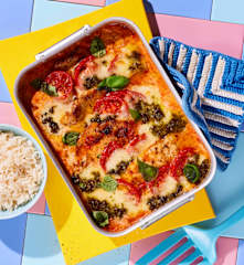 Überbackene Putensteaks mit Tomate-Mozzarella
