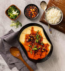 Chinese steamed water eggs and quick Sichuan chilli oil