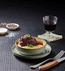 Sweet and Spicy Beef Short Ribs with Polenta