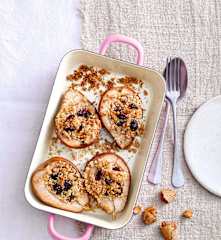 Gratin de poires aux fruits oléagineux et secs