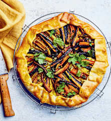 Tarte rustique aux carottes rôties