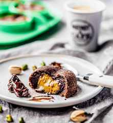 Coulants au chocolat cœur pistache