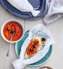 Filets de lieu noir, sauce italienne au curcuma