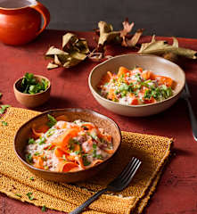 Möhrennudeln in Schinken-Sahne-Sauce